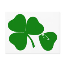 St Patrick's Day Get Lucky Safety Pin Briefkaart