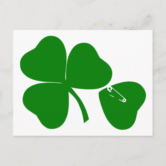 St Patrick's Day Get Lucky Safety Pin Briefkaart (Voorkant)