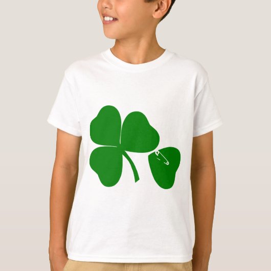 St Patrick's Day Get Lucky Safety Pin Kinder T-shi T-shirt (Voorkant)