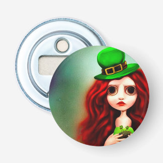 St. Patrick's Day Girl Button Flesopener