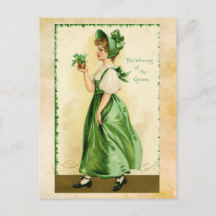 St. Patrick's Day Girl in Green Briefkaart
