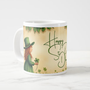 St. Patrick's Day Girl met Shamrocks Extra Grote Beker