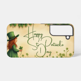 St. Patrick's Day Girl met Shamrocks Samsung Galaxy Hoesje
