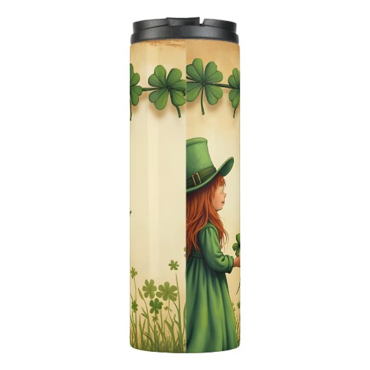 St. Patrick's Day Girl met Shamrocks Thermosbeker (Achterkant)