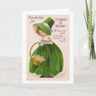 St. Patrick's Day Girl, Vintage Kaart