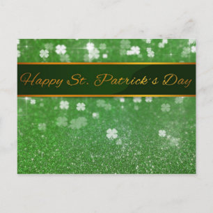 St. Patrick's Day Glitter Shamrock Briefkaart