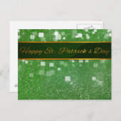 St. Patrick's Day Glitter Shamrock Briefkaart (Voorkant / Achterkant)