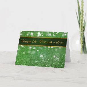 St. Patrick's Day Glitter Shamrock Kaart