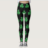 St. Patrick's Day Glitter Shamrock Leggings (Voorkant)