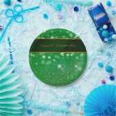 St. Patrick's Day Glitter Shamrock Papieren Bordje (Feest)