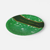 St. Patrick's Day Glitter Shamrock Papieren Bordje (Gekanteld)