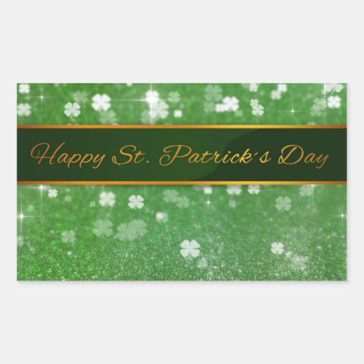 St. Patrick's Day Glitter Shamrock Rechthoekige Sticker (Voorkant)