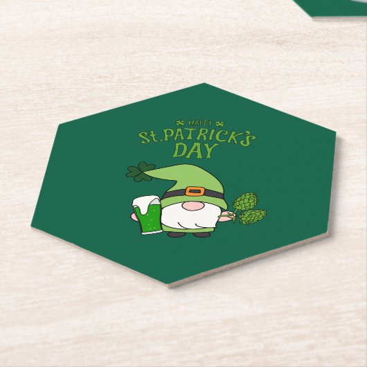 St. Patrick's Day Gnome Kartonnen Onderzetters (Schuin)
