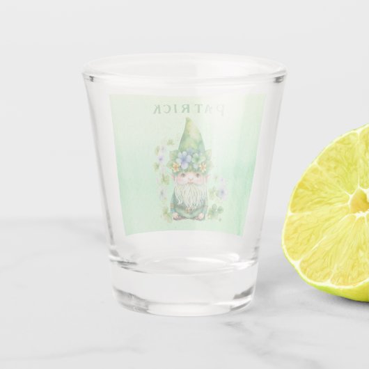 St. Patricks Day Gnome Leprechaun Personalized Shot Glas (Achterkant)