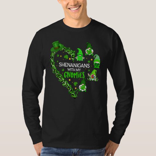 St Patricks Day Gnome Let Shenanigans Begin Shamro T-shirt (Voorkant)