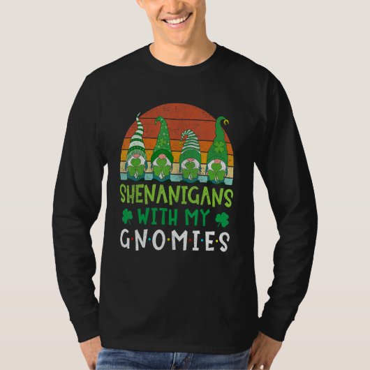 St Patricks Day Gnome Let Shenanigans Begin Shamro T-shirt (Voorkant)