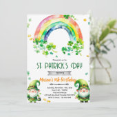 St Patricks Day gnome party invitation (Debout devant)