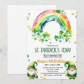 St Patricks Day gnome party invitation (Devant / Derrière)