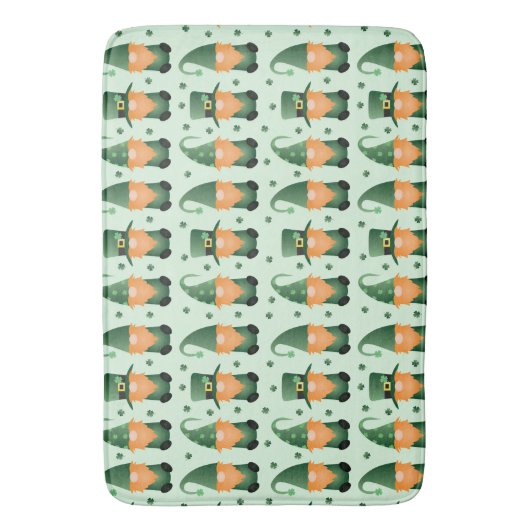 St Patricks Day Gnome Pattern Badmat (Voorkant Verticaal)