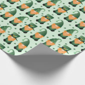 St Patricks Day Gnome Pattern Cadeaupapier (Hoek)