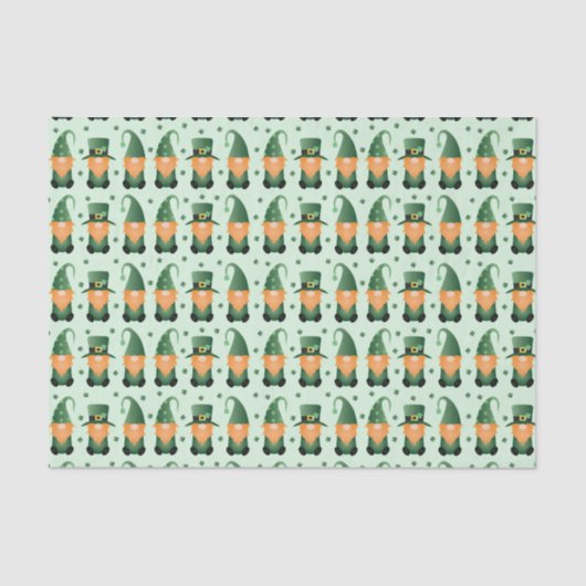 St Patricks Day Gnome Pattern Tissuepapier (Voorkant)