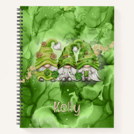 St. Patrick's Day Gnomen op groene alcoholinkt Notitieboek