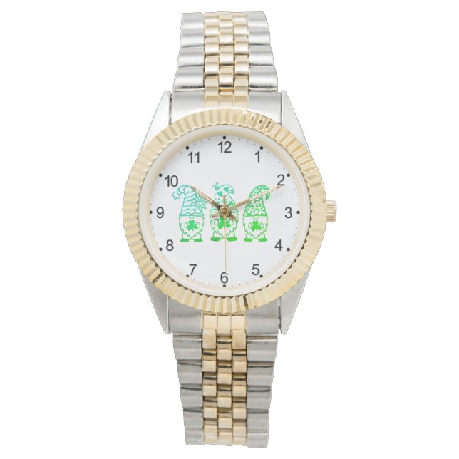 St. Patrick's Day Gnomes-60682 Horloge (Voorkant)