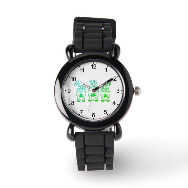St. Patrick's Day Gnomes-60682 Horloge (Voorkant)