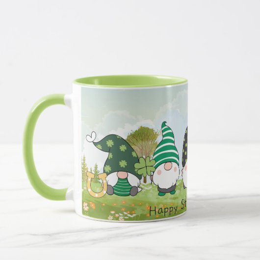 St Patrick's Day Gnomes Mug (Gauche)