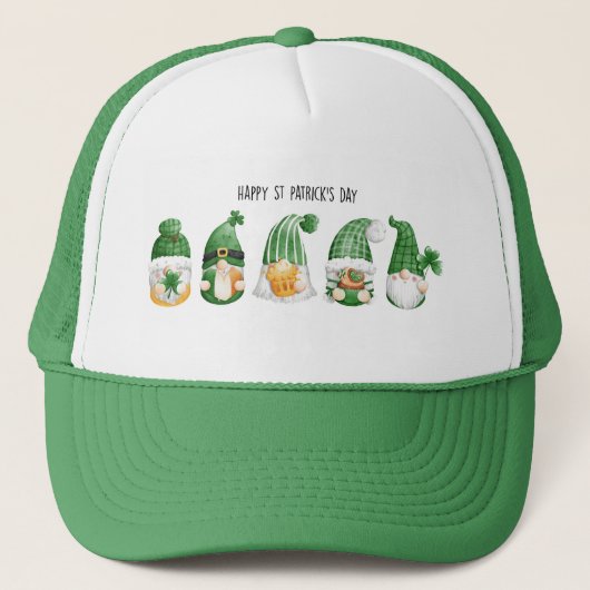 St Patrick's Day Gnomes Trucker Hat Trucker Pet (Voorkant)