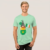 St. Patrick's Day Gnoom met een pot met goud Tri-Blend Shirt (Voorkant volledig)
