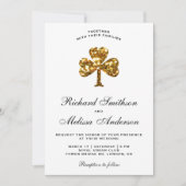 St. Patrick's Day Gold Clover bruiloft uitnodiging (Voorkant)