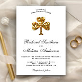 St. Patrick's Day Gold Clover bruiloft uitnodiging