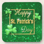 St. Patrick's Day Gold Shamrock Drankjes Onderzetter (Voorkant)