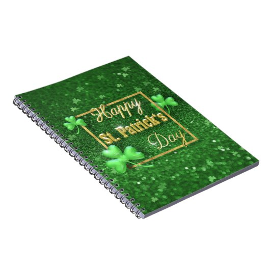 St. Patrick's Day Gold Shamrock Notitieboek (Rechterzijde)