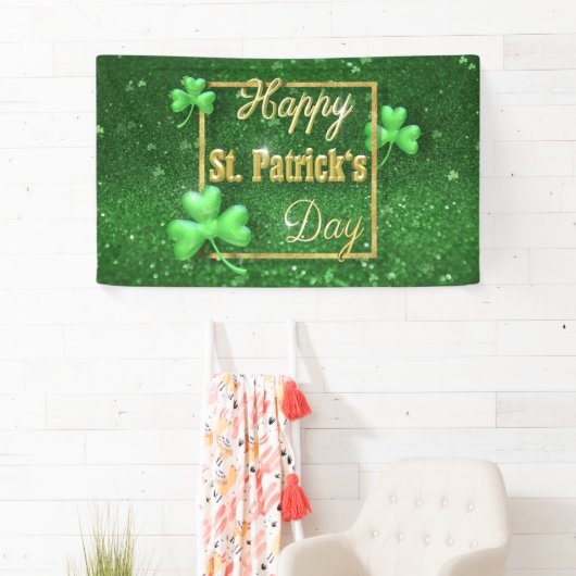St. Patrick's Day Gold Shamrock Spandoek (Insitu)