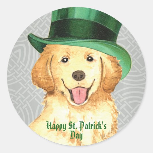 St. Patrick's Day Golden Classic Round Sticker (Voorkant)