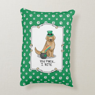 St. Patrick's Day Golden Retriever Dog Accent Kussen