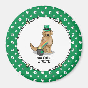 St. Patrick's Day Golden Retriever Dog Magneet