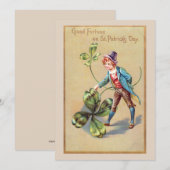  St. Patrick's Day Good Fortune Shamrock Feestdagenkaart (Voorkant / Achterkant)