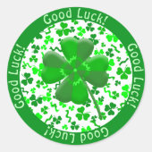St Patrick's Day Good Luck Shamrocks Personalized Ronde Sticker (Voorkant)