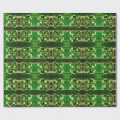 St. Patricks Day Gouden Glitter Groen Klaverblad Cadeaupapier (Vlak)