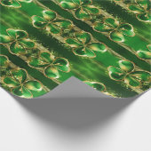 St. Patricks Day Gouden Glitter Groen Klaverblad Cadeaupapier (Hoek)