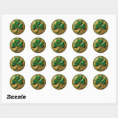 St. Patrick's Day Gouden Munt Shamrock Ronde Sticker (Vel)
