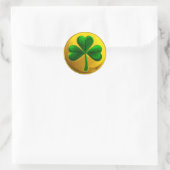 St. Patrick's Day Gouden Munt Shamrock Ronde Sticker (Tas)