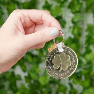 St. Patrick's Day gouden munt Sleutelhanger