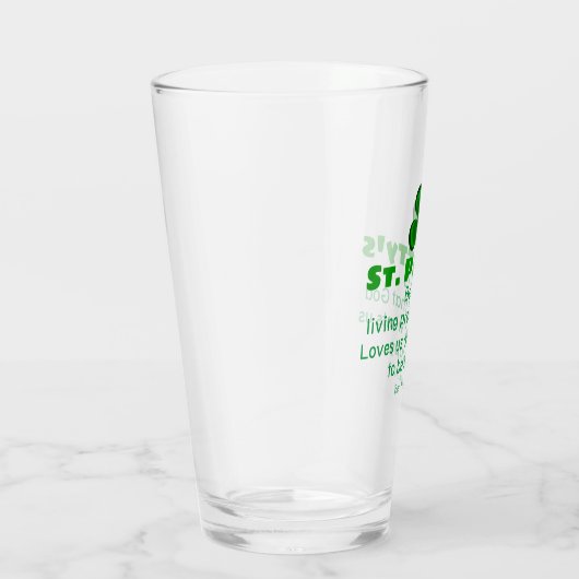 St.Patrick's day grappige bierquote & Shamrock Glas (Rechts)