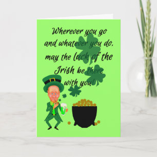 St Patrick's Day Grappige Leprechaun Ierse zegen Kaart