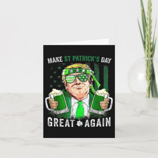 St Patricks Day Great Again Grappig Trump Mannen V Kaart (Voorkant)