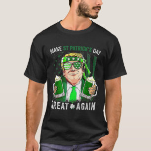 St Patricks Day Great Again Grappig Trump Mannen V T-shirt